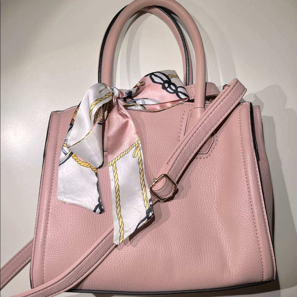 ALDO Baby Pink Satchel with Pattern Ribbon